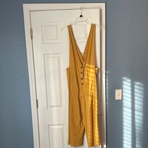 Mustard Sleeveless Button-Down Dress